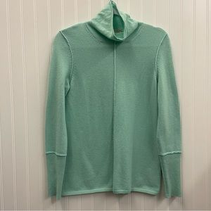 Belford Seafoam Green Cashmere Mock Neck Sweater Sz M